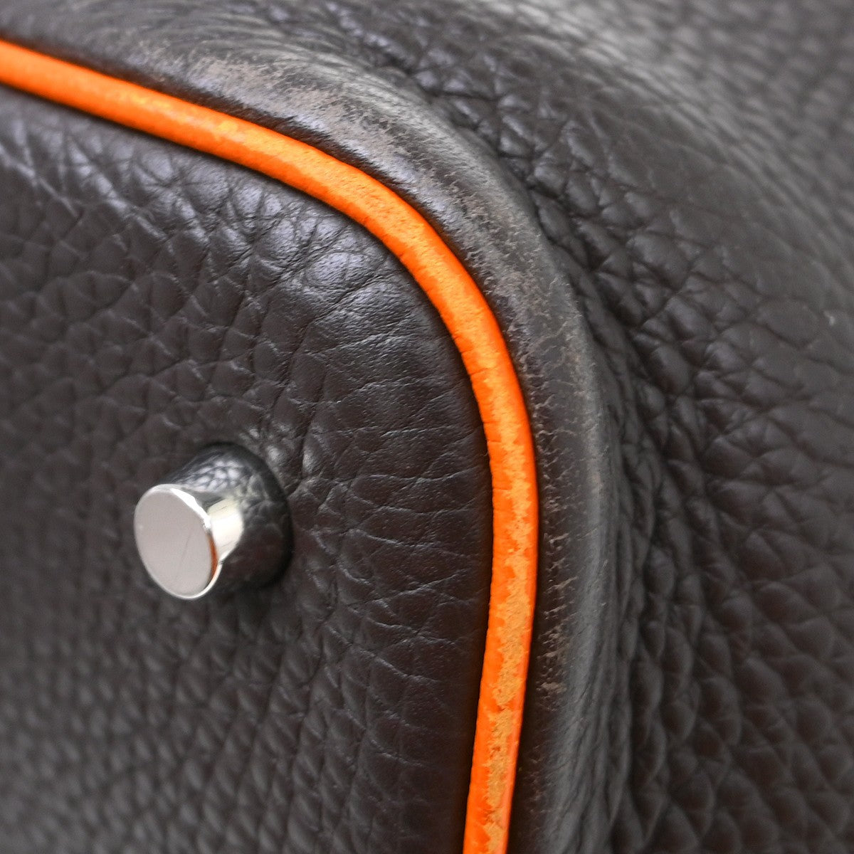 Hermes Picotin Bag Clemence, Brown, Leather, Handbag