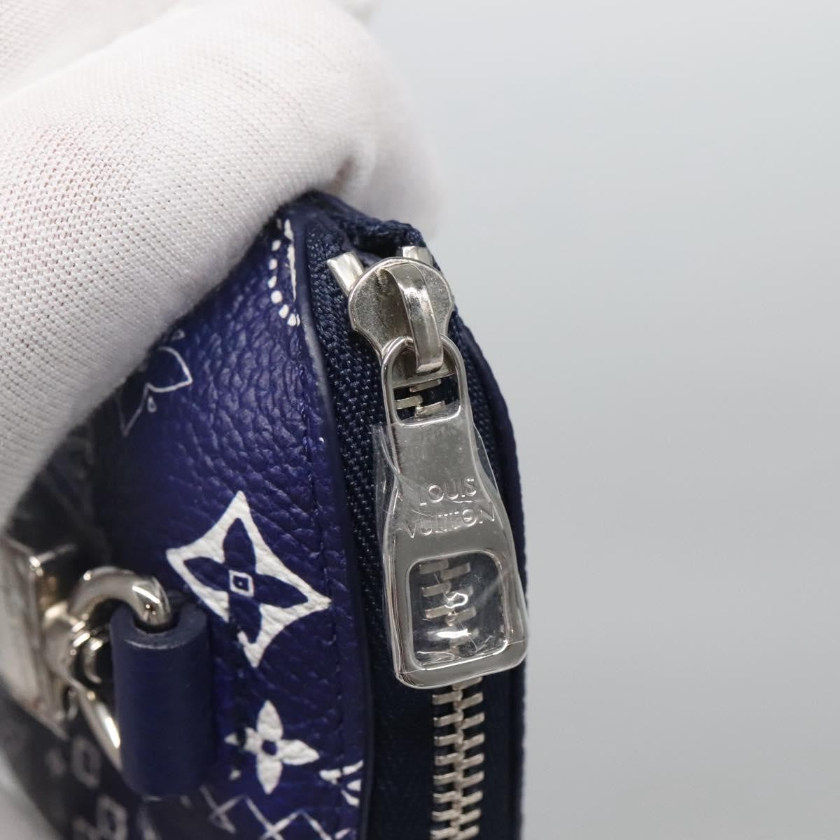 Louis Vuitton Key Pouch Bandana Monogram, BLUE, CANVAS, Wallets