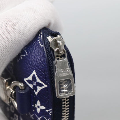 Louis Vuitton Key Pouch Bandana Monogram, BLUE, CANVAS, Wallets