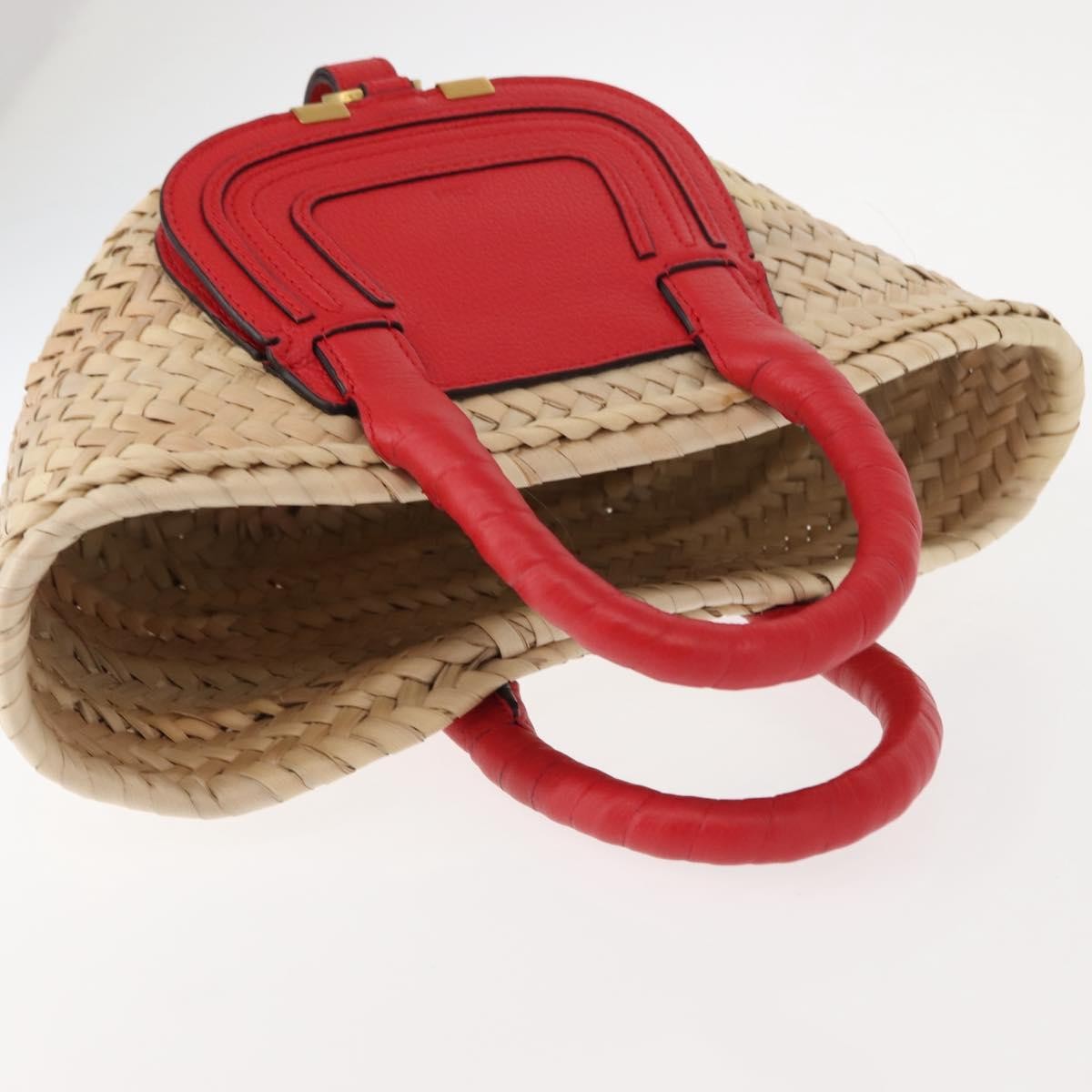 Chloe Marcie Basket Bag Raffia, BEIGE, WICKER, Handbag
