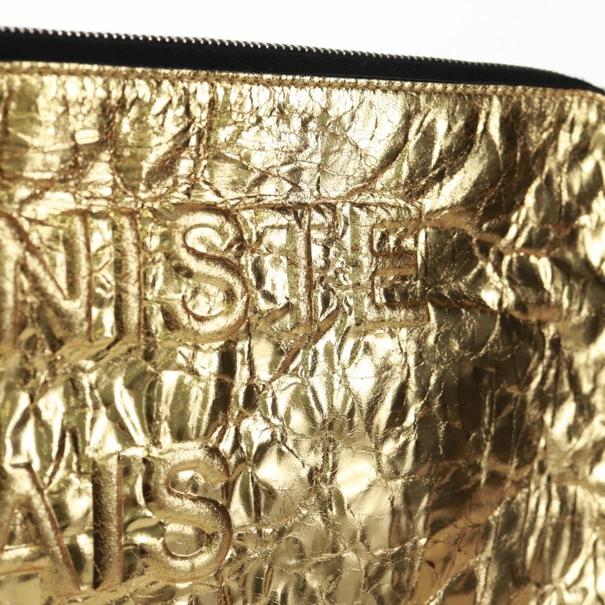 Chanel Feminine Pouch Crinkled Leather, Gold, Leather, Clutch