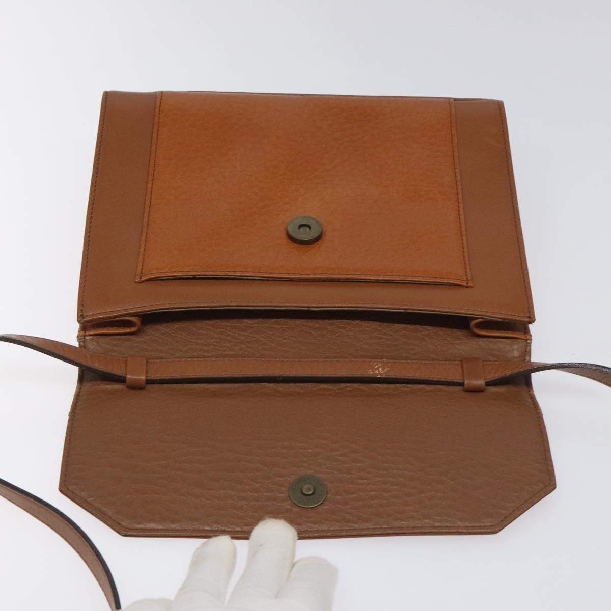 Burberry Vintage Flap Crossbody Bag Leather, BROWN, LEATHER, Shoulder bag