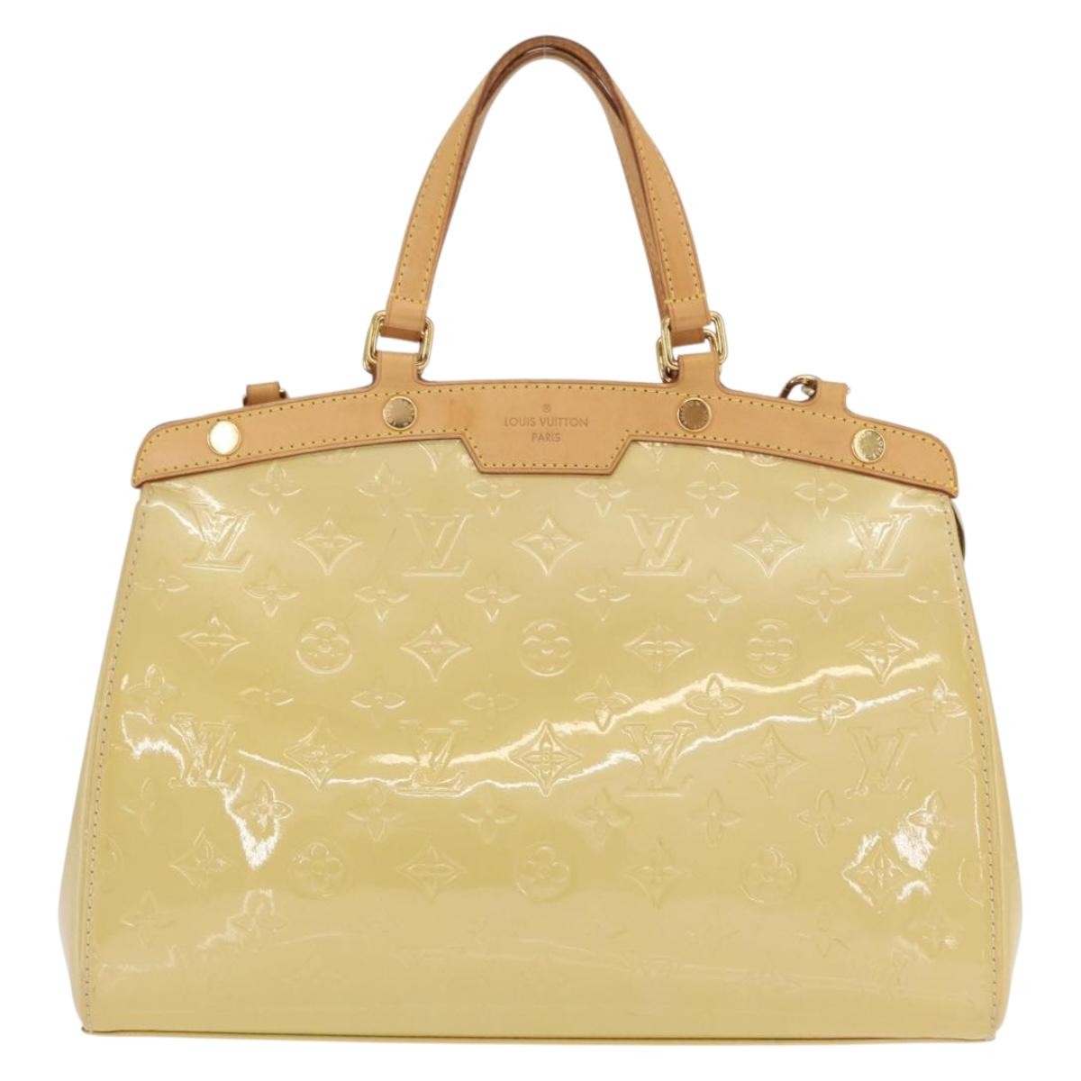 Louis Vuitton Brea Handbag Monogram Vernis, BEIGE, PATENT_LEATHER, Handbag