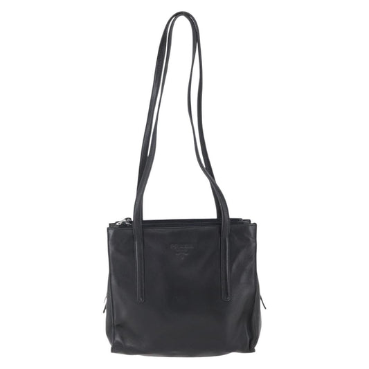 Prada Vintage Shoulder Bag Leather, BLACK, LEATHER, Shoulder bag