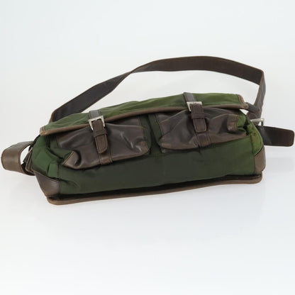 Prada Vintage Shoulder Bag Nylon and Leather, GREEN, NYLON, Shoulder bag
