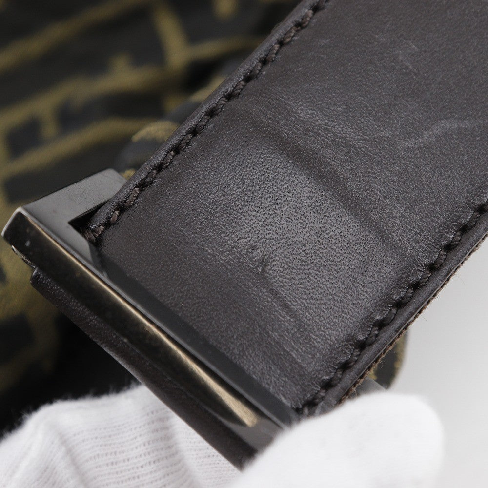 Fendi Logo Zucca Shoulder Bag Zucca, BROWN, CANVAS, Shoulder bag