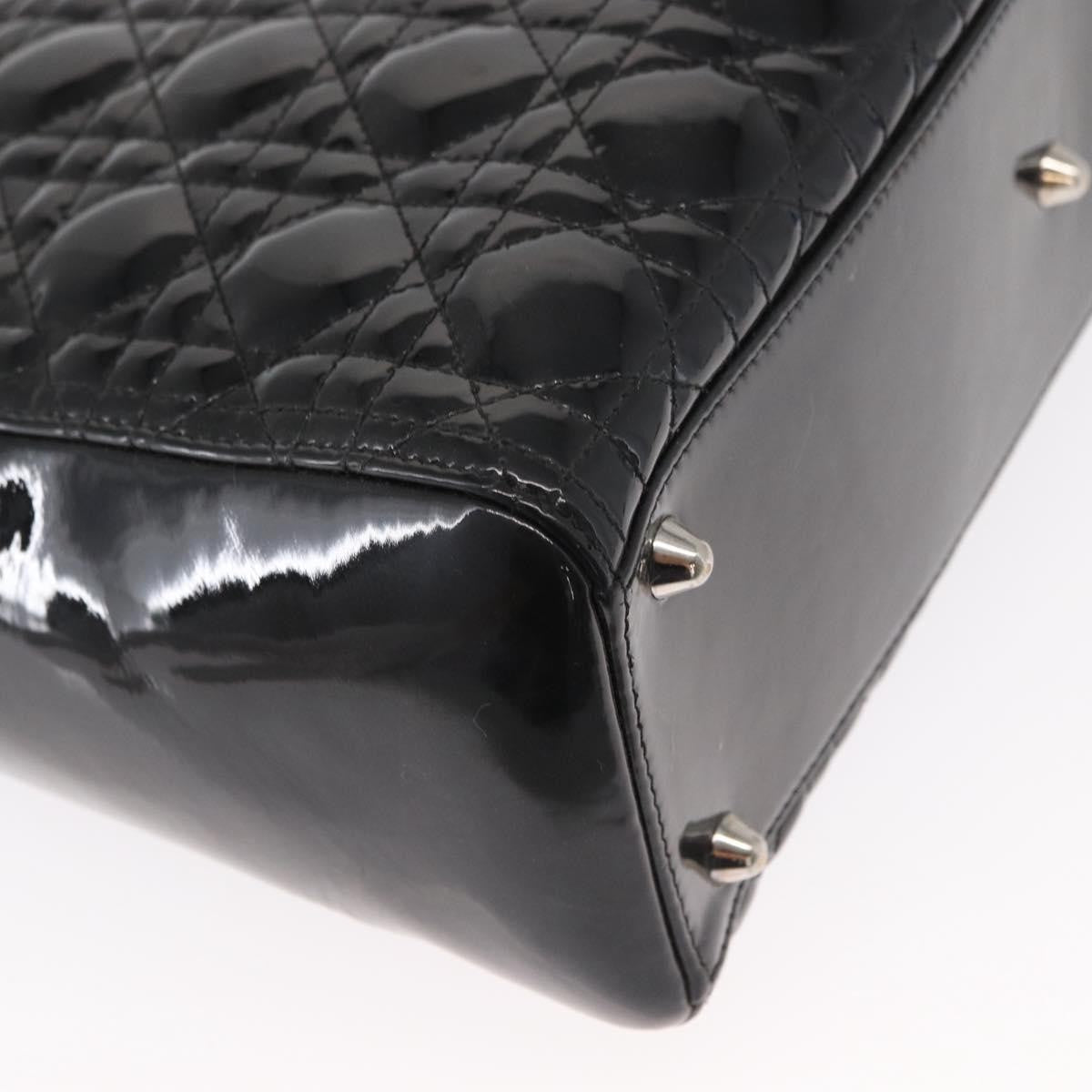 Christian Dior Lady Dior Bag Cannage Quilt Patent, BLACK, PATENT_LEATHER, Handbag
