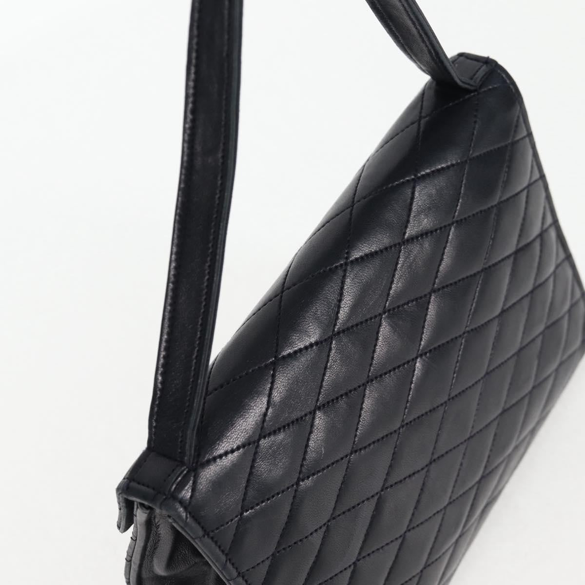 Chanel Vintage Envelope Flap Shoulder Bag Quilted Lambskin, BLACK, LACE, Shoulder bag
