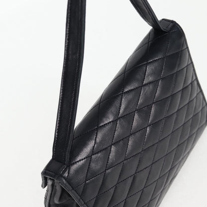 Chanel Vintage Envelope Flap Shoulder Bag Quilted Lambskin, BLACK, LACE, Shoulder bag