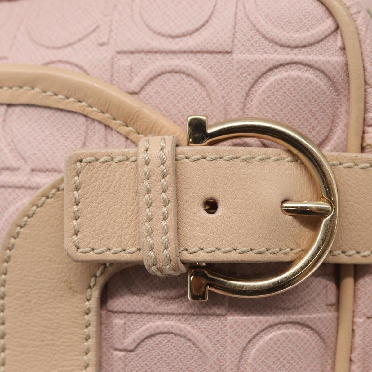 Salvatore Ferragamo Gancini Shoulder Bag Leather, PINK, LEATHER, Shoulder bag