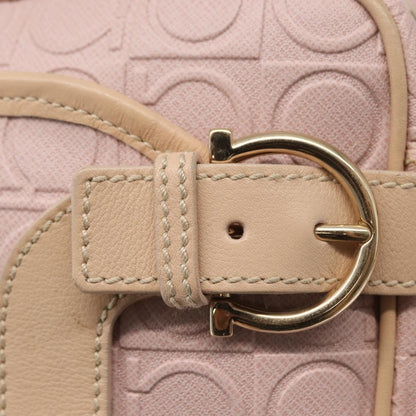Salvatore Ferragamo Gancini Shoulder Bag Leather, PINK, LEATHER, Shoulder bag