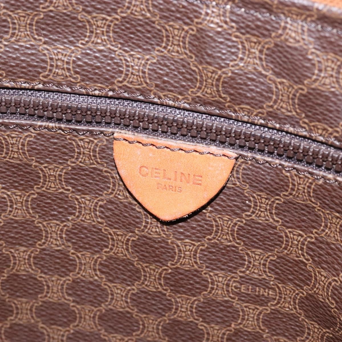 Celine Vintage Macadam Handbag Leather, BROWN, PVC,Leather,Canvas, Handbag