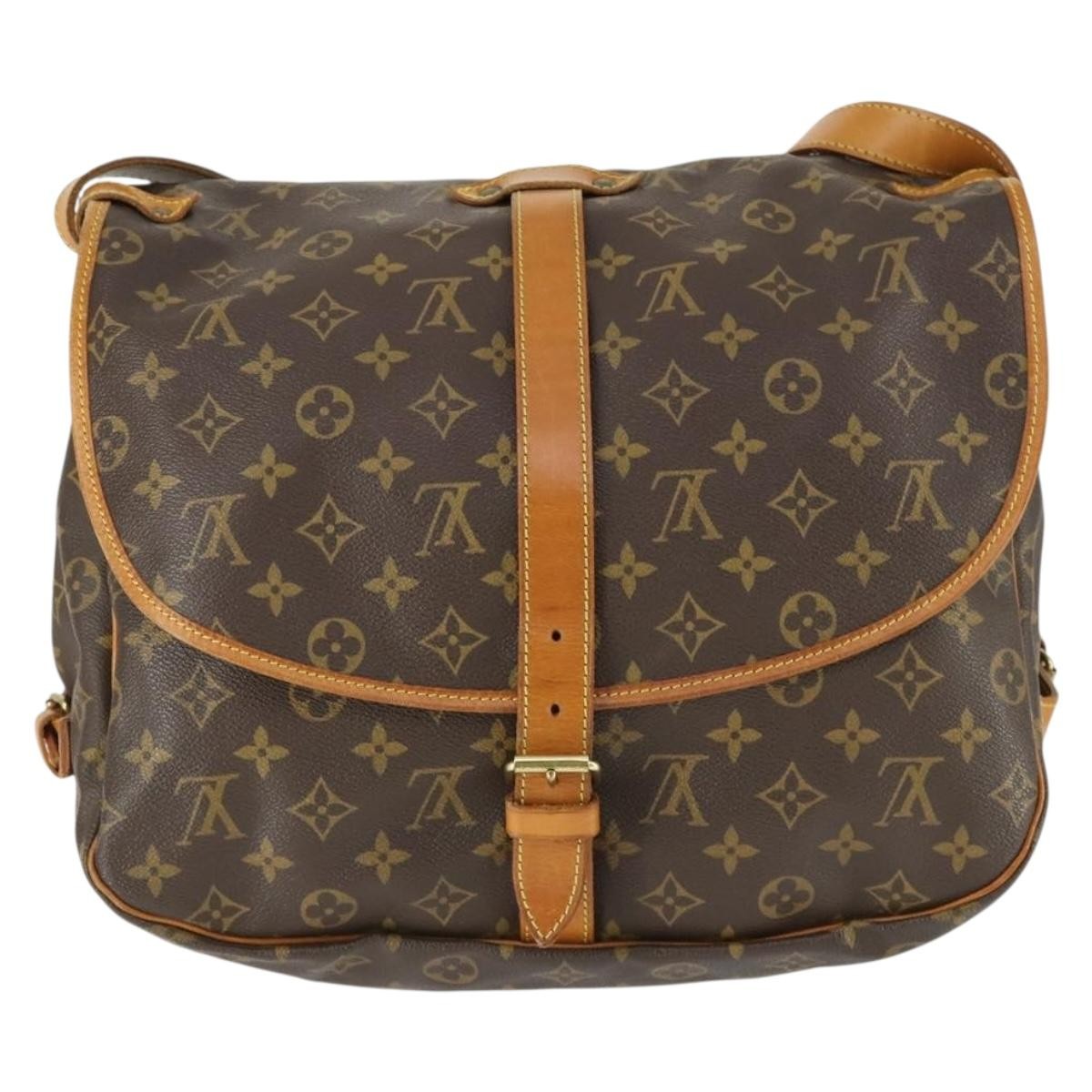 Louis Vuitton Saumur Handbag Monogram Canvas, BROWN, CANVAS, Shoulder bag