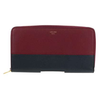 Celine Multifunction Flap Wallet Leather, BURGUNDY, LEATHER, Wallets