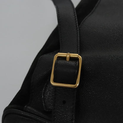 Gucci Vintage Bamboo Backpack Suede and Leather, Black, Suede, Backpack