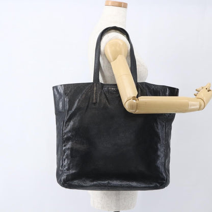 Miu Miu Vintage Tote bag Leather, BLACK, LEATHER, Tote bag