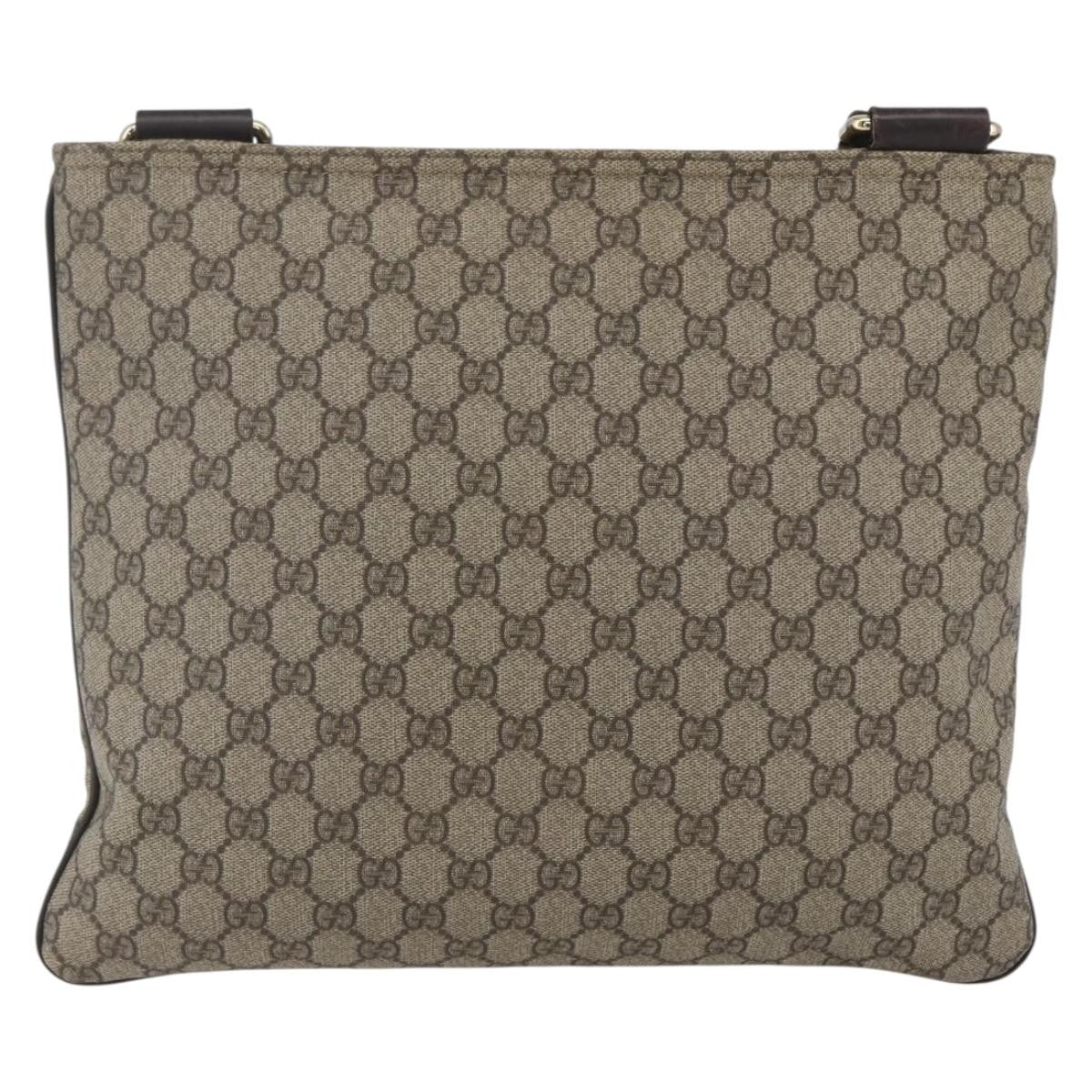Gucci Zip Top Messenger Bag GG Coated Canvas, BEIGE, CANVAS, Shoulder bag