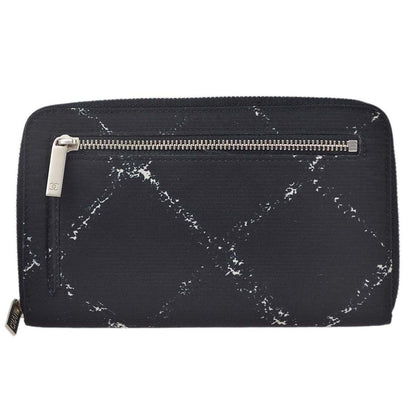 Chanel Travel Line ZIp Around Wallet Printed Nylon, BLACK, NYLON, Wallets