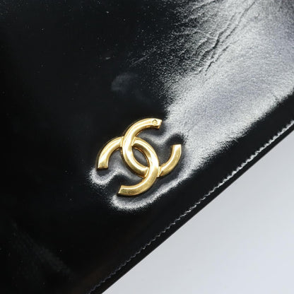 Chanel Wallet on Chain Quilted Patent, Black, Patent Leather, Shoulder Bag