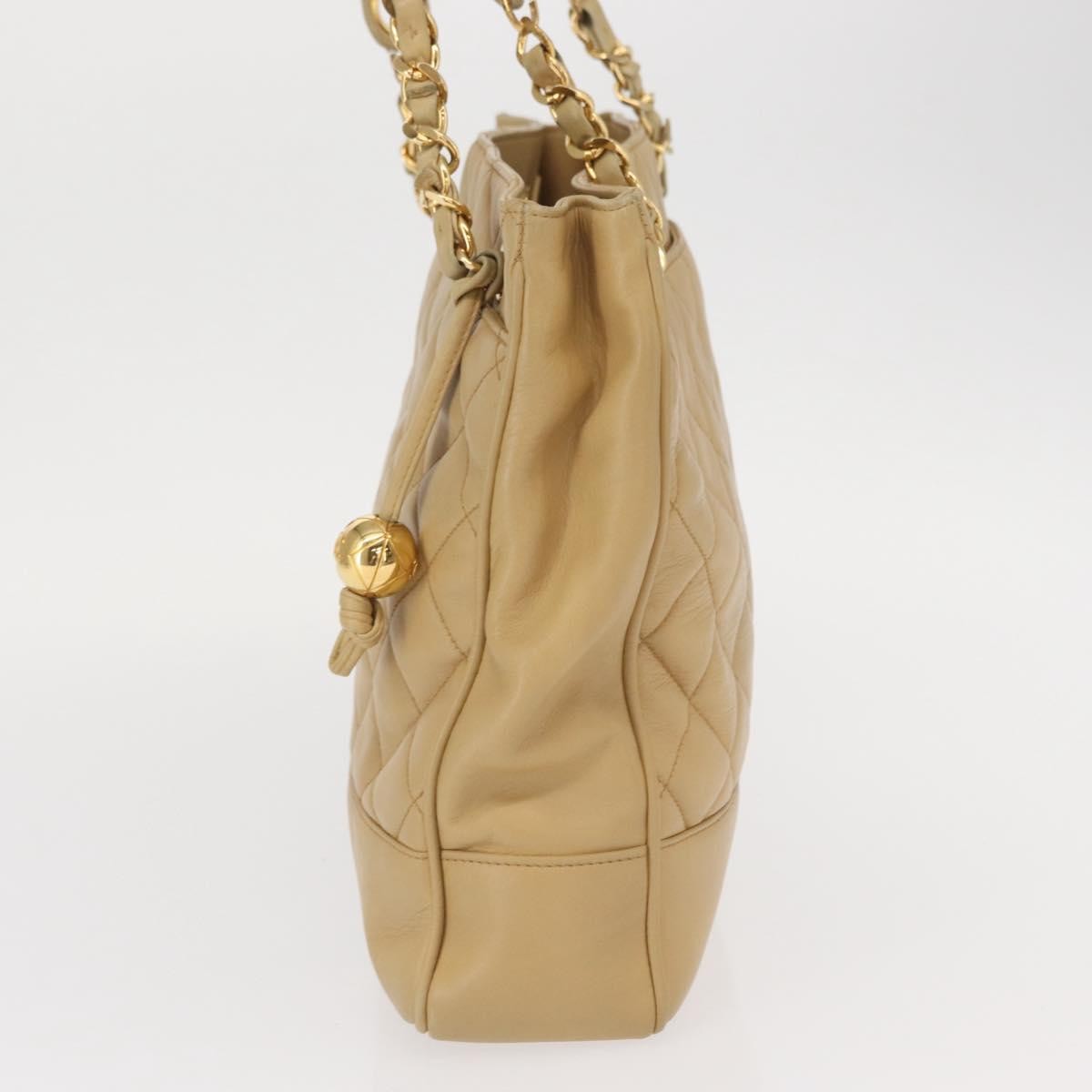 Chanel Expandable Zip Around Tote Quilted Leather, BEIGE, LEATHER, Shoulder bag