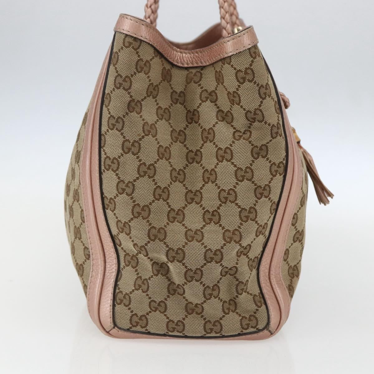 Gucci Bella Tote GG Canvas with Leather, BEIGE, CANVAS, Tote bag