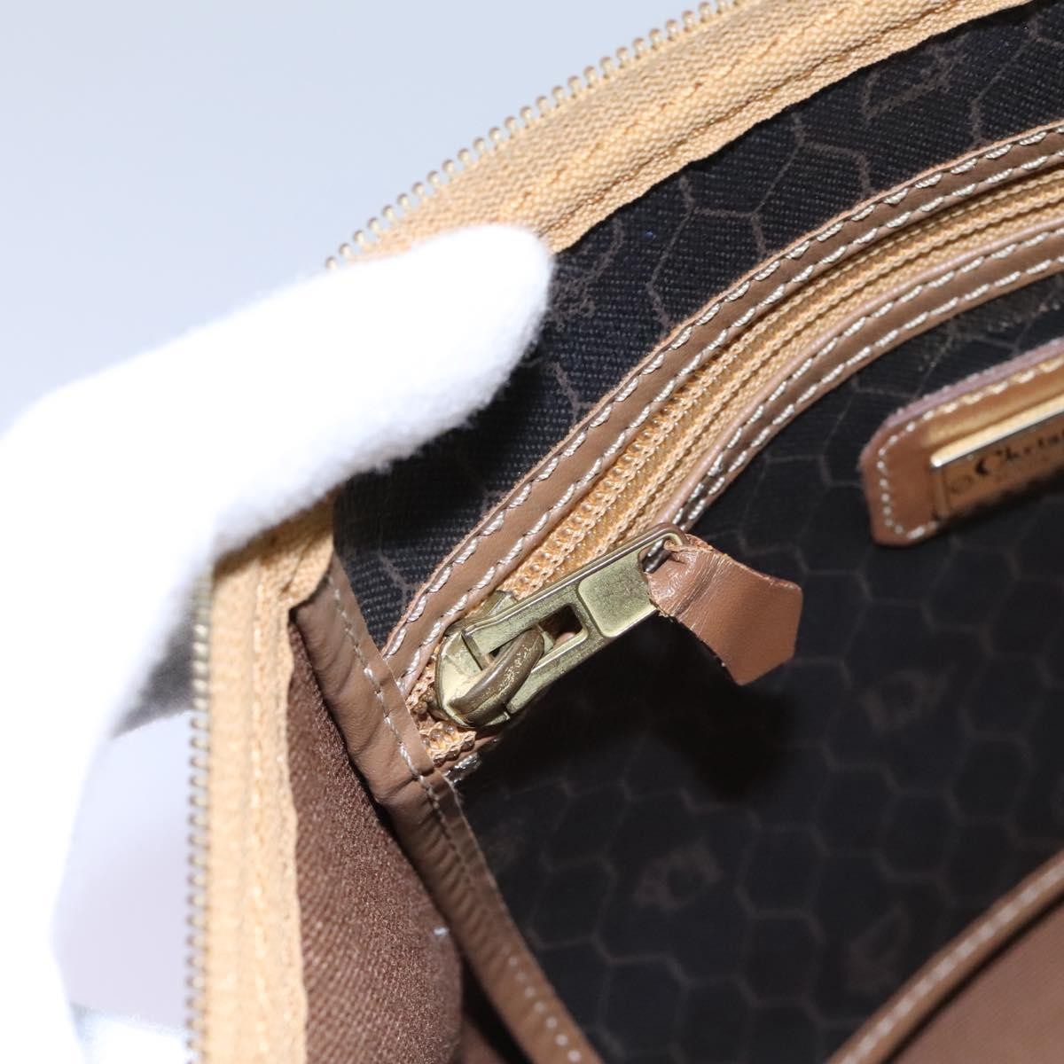 Christian Dior Vintage Honeycomb Handbag Canvas Leather, BLACK, CANVAS, Handbag