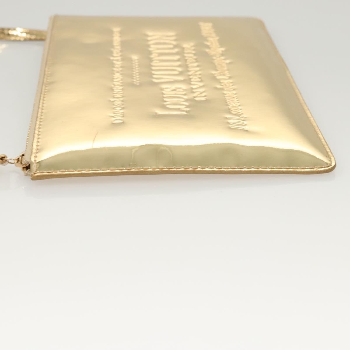 Louis Vuitton Pochette Plate Monogram mirror, GOLD, CANVAS, Clutche & pouche