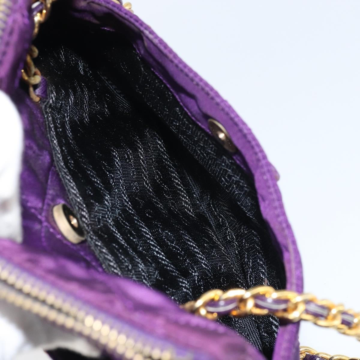 Prada Re-Edition 1995 Chain Tote Quilted Re-Nylon, Purple, Nylon, Shoulder Bag