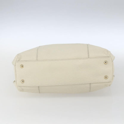Salvatore Ferragamo Gancini handbag Leather, WHITE, LEATHER, Handbag
