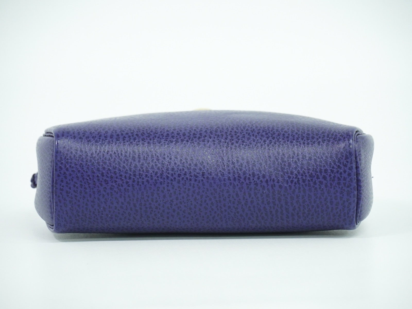Christian Dior Vintage Zip Pochette Leather, BLUE, LEATHER, Clutche & pouche