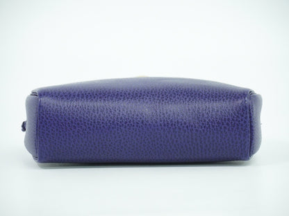 Christian Dior Vintage Zip Pochette Leather, BLUE, LEATHER, Clutche & pouche
