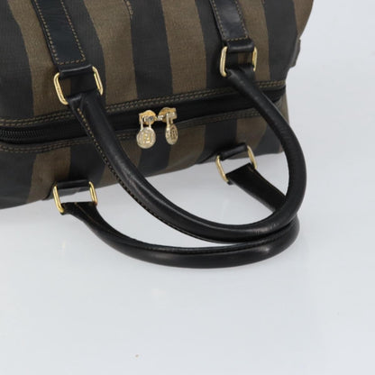 Fendi Vintage Pequin Boston Bag Coated Canvas, BROWN, CANVAS, Handbag