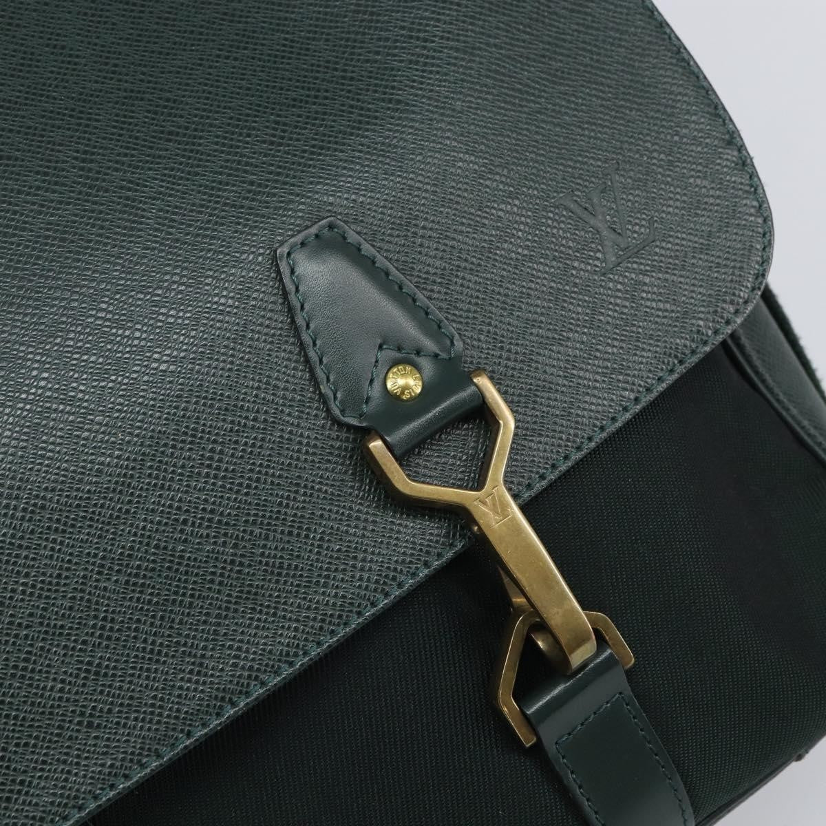 Louis Vuitton Dersou Bag Taiga Leather and Canvas, GREEN, LEATHER, Shoulder bag