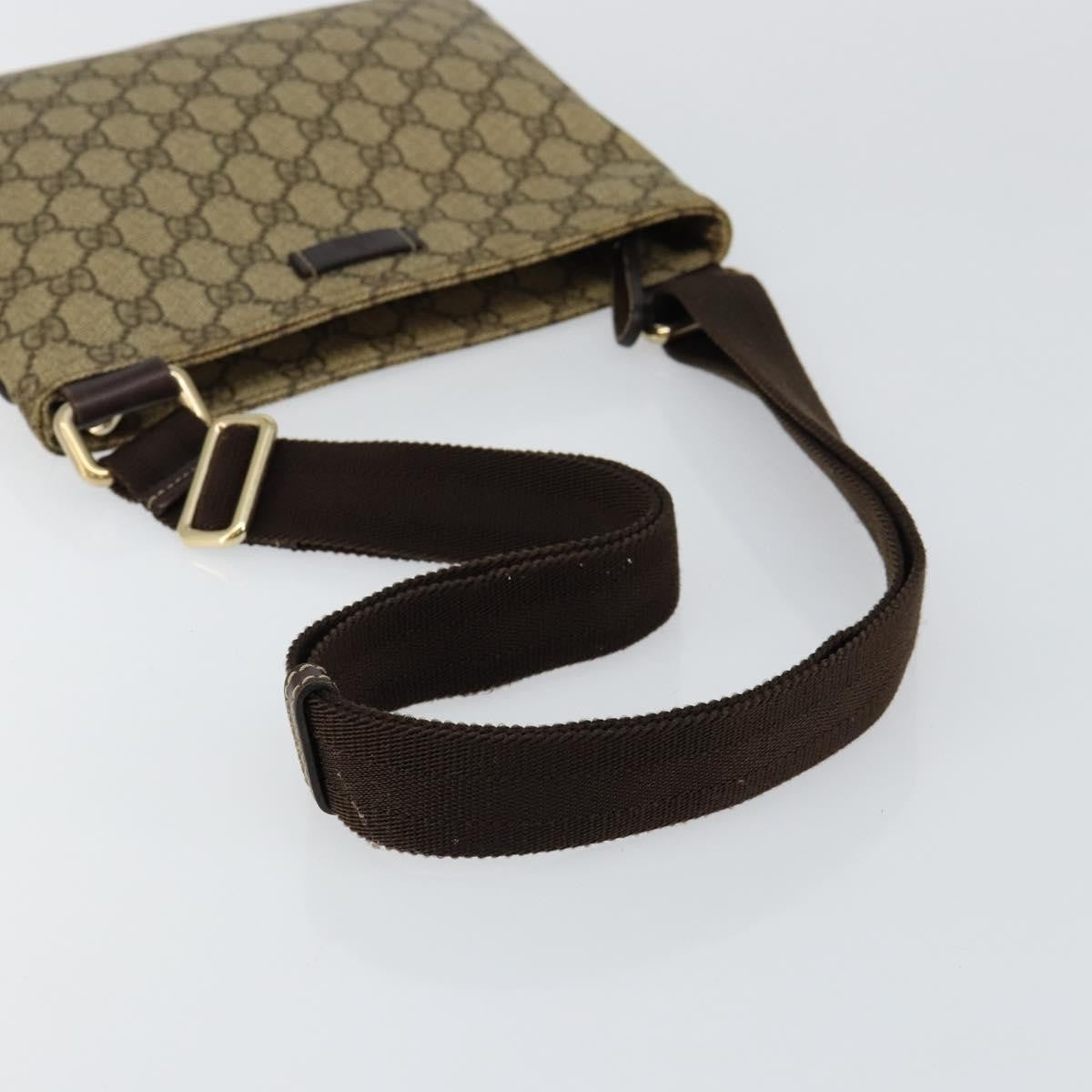 Gucci Flat Messenger Bag GG Canvas, BEIGE, CANVAS, Shoulder bag