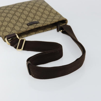 Gucci Flat Messenger Bag GG Canvas, BEIGE, CANVAS, Shoulder bag