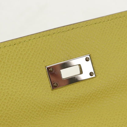 Hermes Kelly Wallet Epsom, YELLOW, LEATHER, Wallets