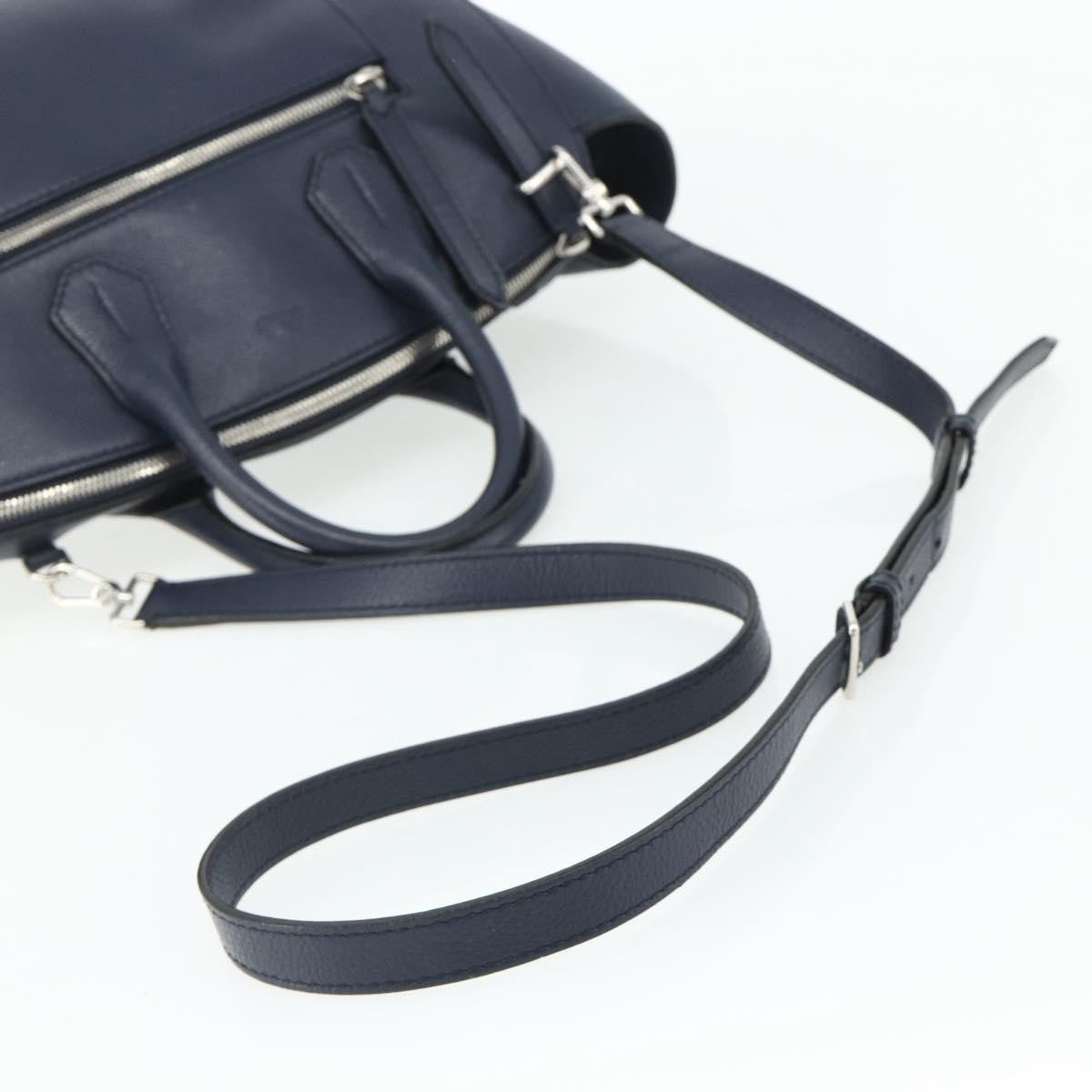 Bally Vintage Handbag Leather, Navy, Leather, Handbag