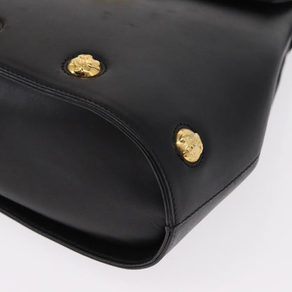 Salvatore Ferragamo Vintage Handbag Leather, BLACK, LEATHER, Handbag