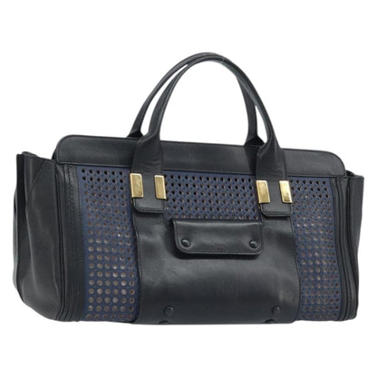 Chloe Alice Satchel Leather, Black, Leather, Handbag