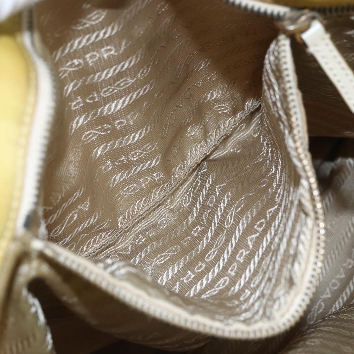 Prada Vintage Tote Tessuto, YELLOW, NYLON, Tote bag