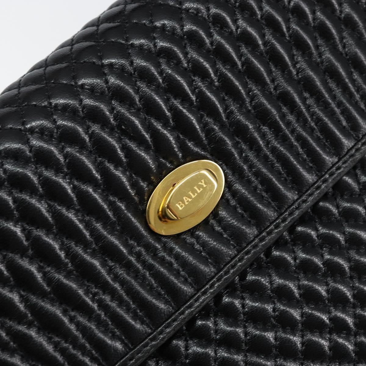 Bally Vintage Handbag Quilted Leather, BLACK, LEATHER, Handbag