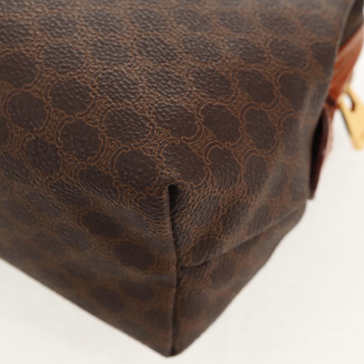 Celine Macadam Pochette Canvas and Leather, BROWN, CANVAS, Clutche & pouche