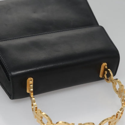 Salvatore Ferragamo Gancini handbag Leather, BLACK, LEATHER, Handbag