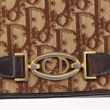 Christian Dior Vintage Trotter Shoulder Bag Canvas, BEIGE, CANVAS, Shoulder bag