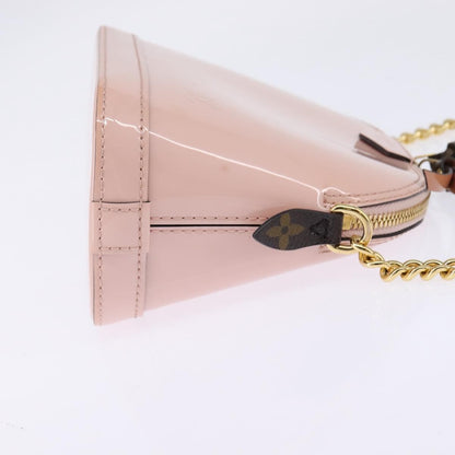 Louis Vuitton Alma Chain Handbag Vernis with Monogram Canvas, PINK, PATENT_LEATHER, Shoulder bag