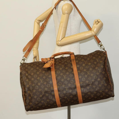 Louis Vuitton Keepall Bandouliere Bag Monogram Canvas, BROWN, CANVAS, Travel bag