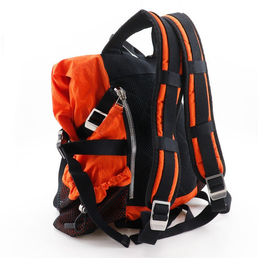 Bottega Veneta Paper Touch Backpack Nylon, ORANGE, NYLON, Backpack