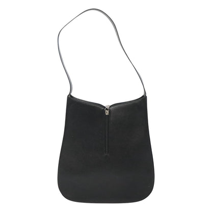 Salvatore Ferragamo Gancini Shoulder Bag Leather, BLACK, LEATHER, Shoulder bag