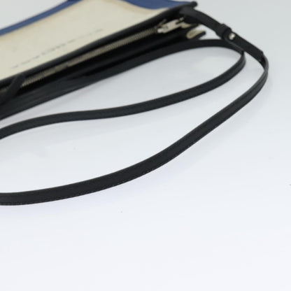 Balenciaga Navy Pochette Canvas and Leather, BEIGE, CANVAS, Shoulder bag