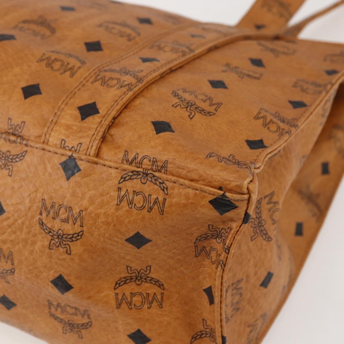 MCM Vintage Visetos Tote bag Canvas, BROWN, PVC, Tote bag